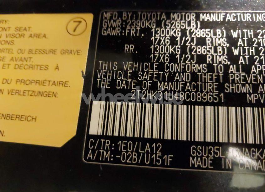 Photo 9 of 2008 Lexus Rx 350 (VIN 2T2HK31U48C089651)