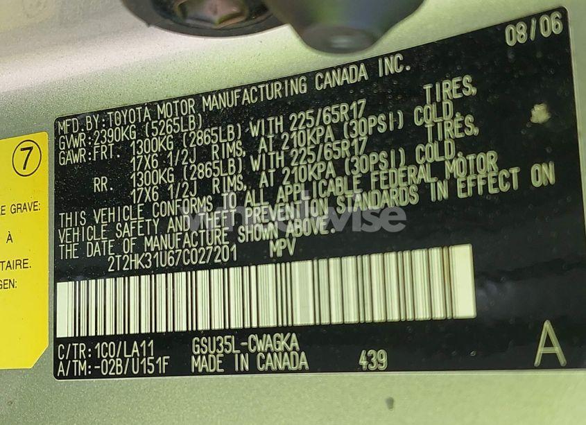 Photo 9 of 2007 Lexus Rx 350 (VIN 2T2HK31U67C027201)