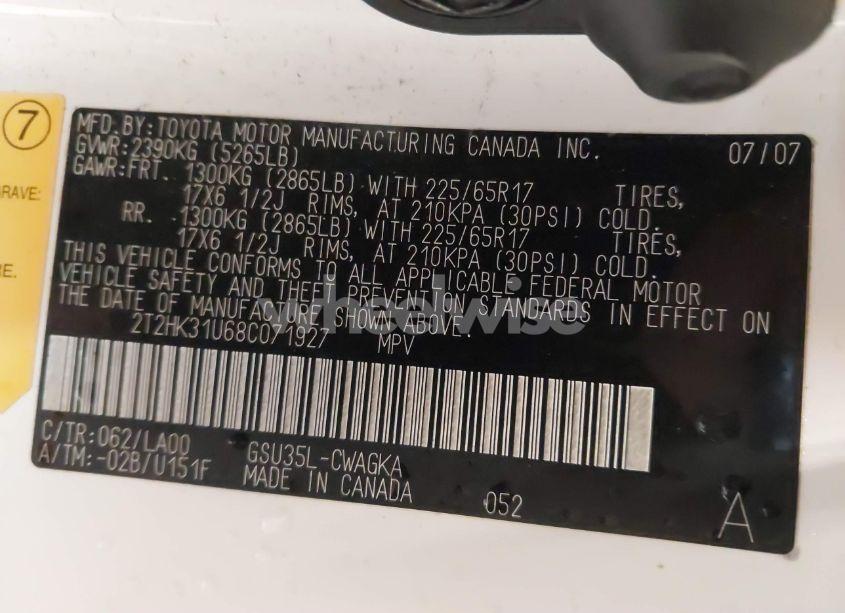 Photo 9 of 2008 Lexus Rx 350 (VIN 2T2HK31U68C071927)