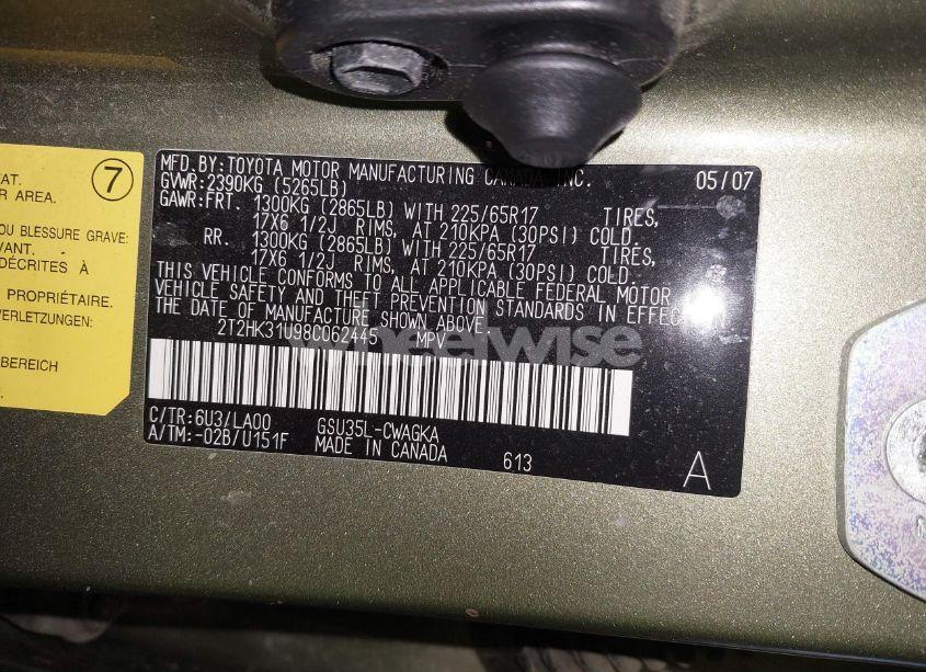 Photo 9 of 2008 Lexus Rx 350 (VIN 2T2HK31U98C062445)