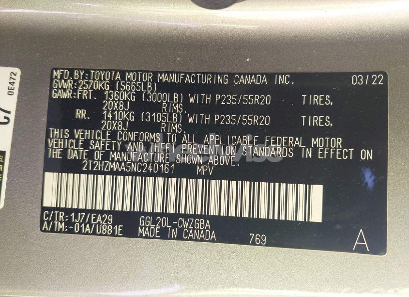 Photo 9 of 2022 Lexus Rx 350 (VIN 2T2HZMAA5NC240161)