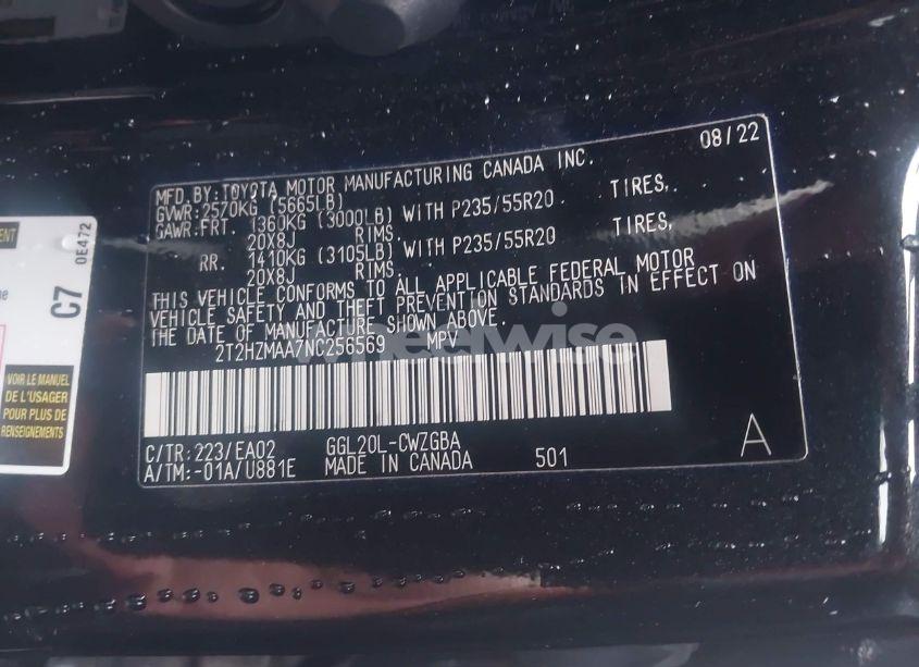 Photo 9 of 2022 Lexus Rx 350 (VIN 2T2HZMAA7NC256569)