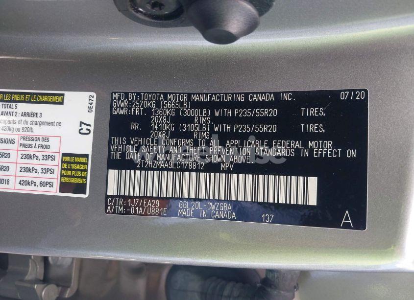 Photo 9 of 2020 Lexus Rx 350 (VIN 2T2HZMAA9LC178812)