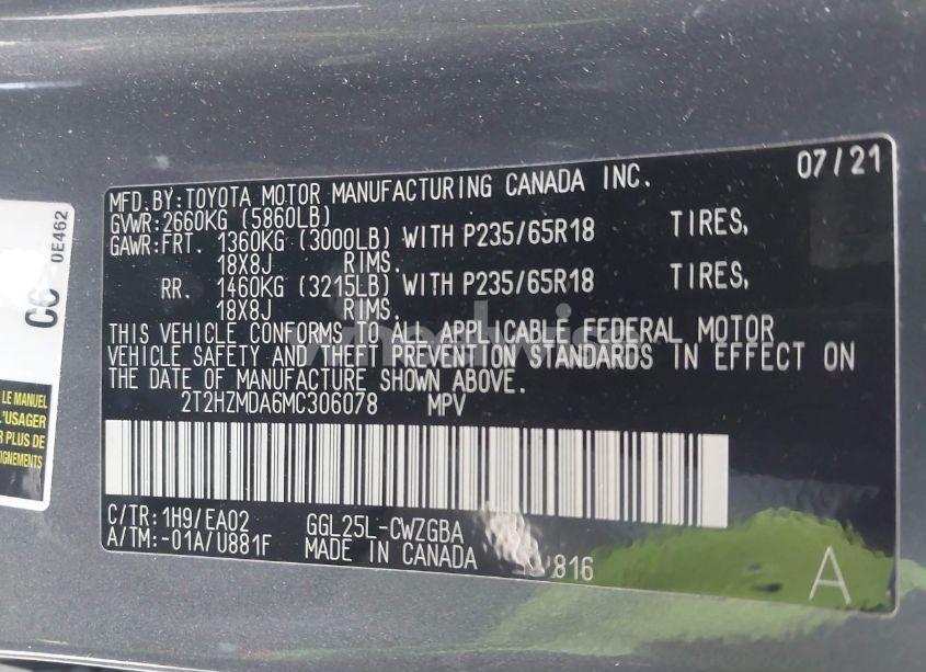 Photo 9 of 2021 Lexus Rx 350 (VIN 2T2HZMDA6MC306078)