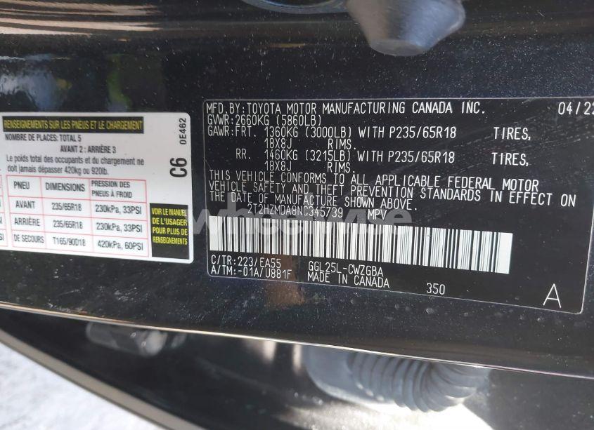 Photo 9 of 2022 Lexus Rx 350 (VIN 2T2HZMDA8NC345739)