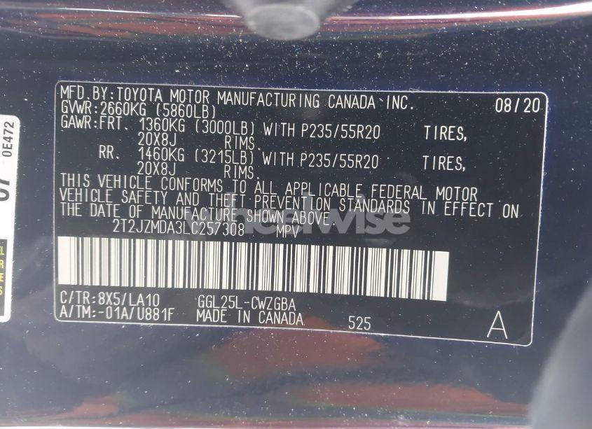 Photo 9 of 2020 Lexus Rx 350 (VIN 2T2JZMDA3LC257308)