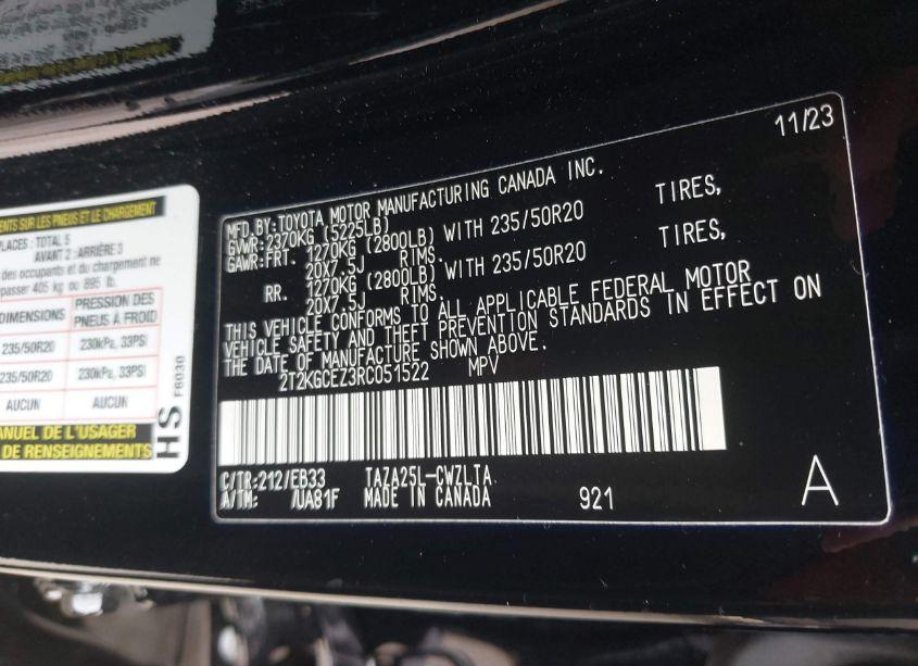 Photo 9 of 2024 Lexus Nx 350 F SPORT HANDLING (VIN 2T2KGCEZ3RC051522)