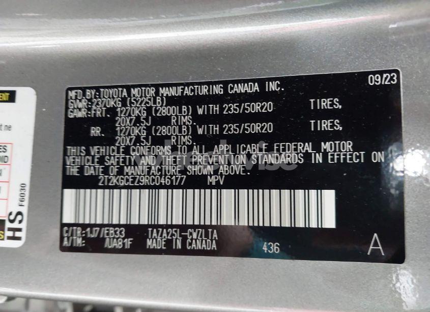 Photo 9 of 2024 Lexus Nx 350 F SPORT HANDLING (VIN 2T2KGCEZ9RC046177)