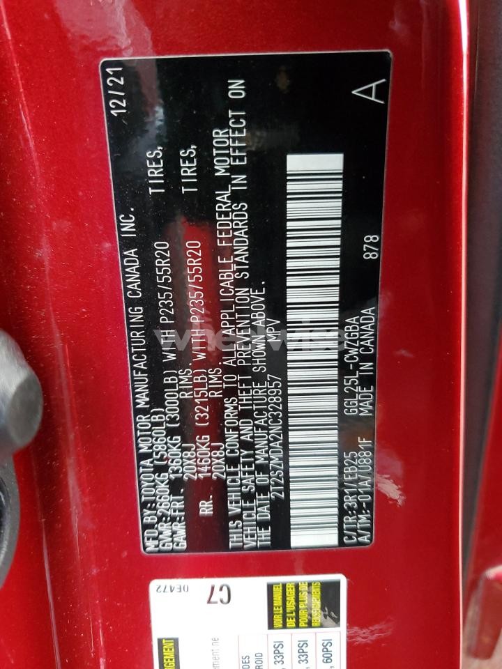 Photo 13 of 2022 LEXUS RX 350 F SPORT (VIN 2T2SZMDA2NC328957)