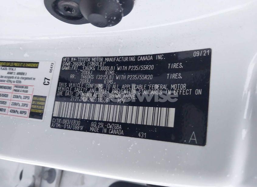 Photo 9 of 2022 Lexus Rx 350 F SPORT HANDLING (VIN 2T2YZMDA2NC311506)