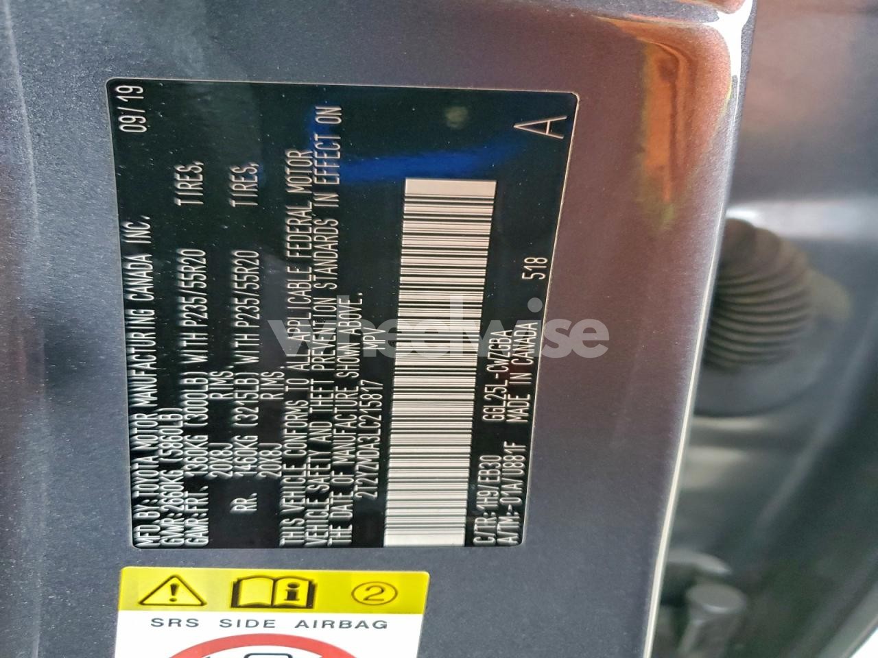 Photo 14 of 2020 LEXUS RX 350 F SPORT (VIN 2T2YZMDA3LC215817)