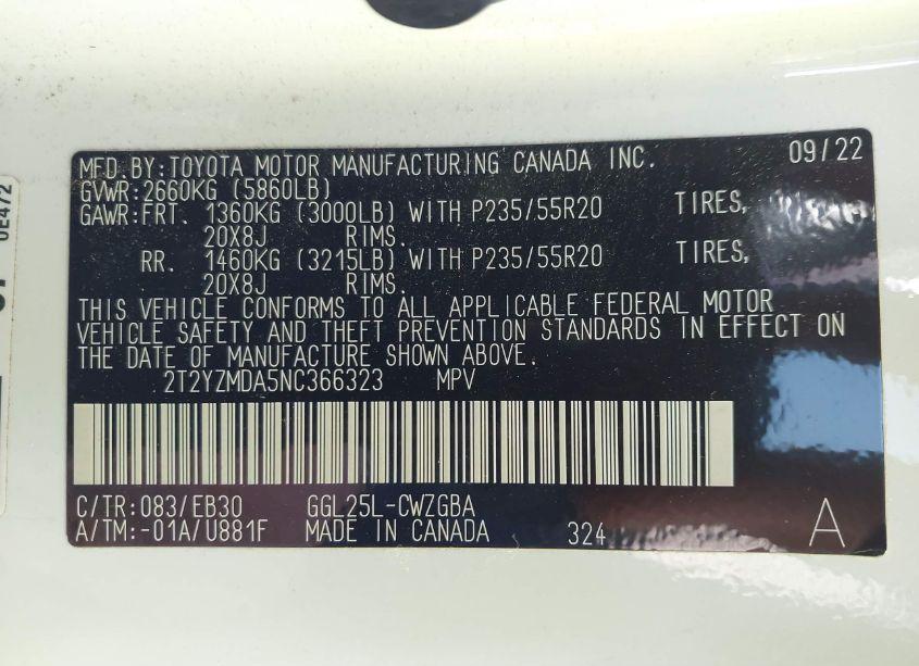 Photo 9 of 2022 Lexus Rx 350 F SPORT HANDLING (VIN 2T2YZMDA5NC366323)