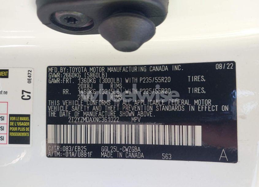 Photo 9 of 2022 Lexus Rx 350 F SPORT HANDLING (VIN 2T2YZMDAXNC361022)