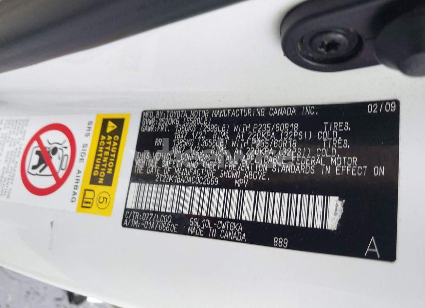 Photo 9 of 2010 Lexus Rx 350 (VIN 2T2ZK1BA0AC002069)