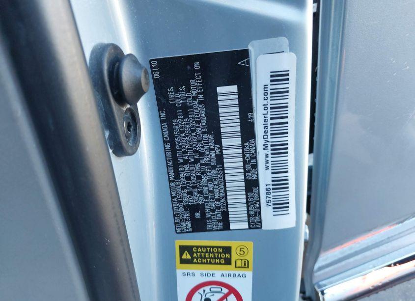 Photo 9 of 2010 Lexus Rx 350 (VIN 2T2ZK1BA0AC035511)