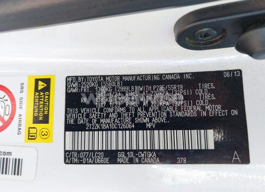 Photo 9 of 2013 Lexus Rx 350 (VIN 2T2ZK1BA1DC126064)