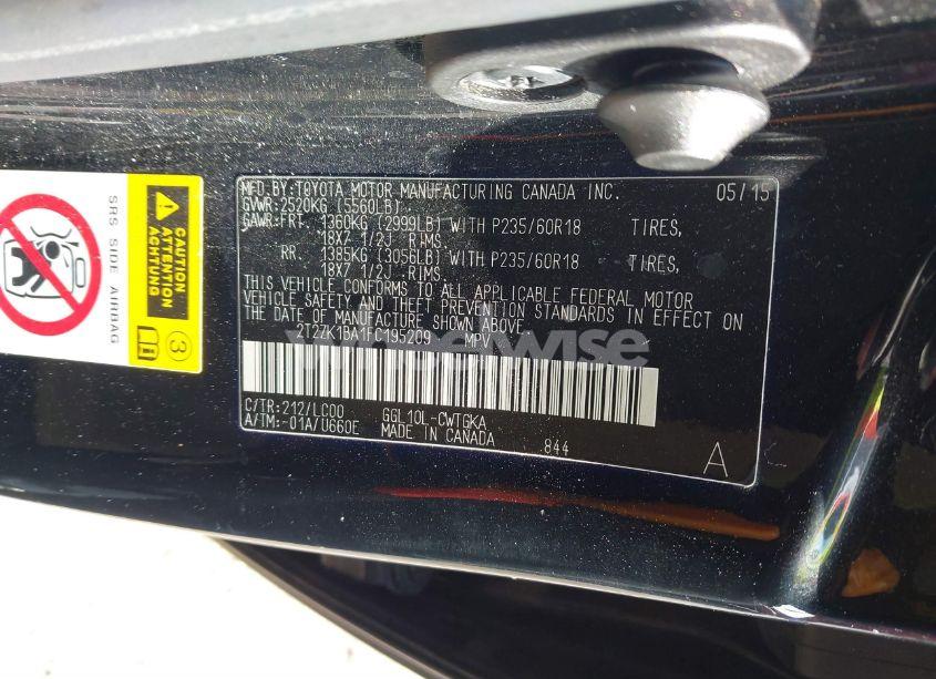 Photo 9 of 2015 Lexus Rx 350 (VIN 2T2ZK1BA1FC195209)