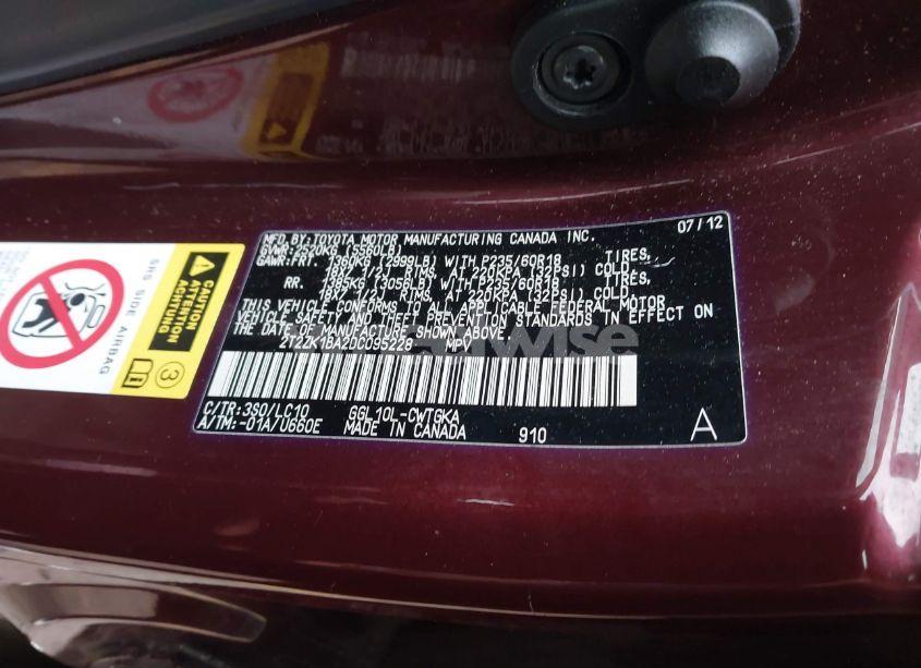 Photo 9 of 2013 Lexus Rx 350 (VIN 2T2ZK1BA2DC095228)