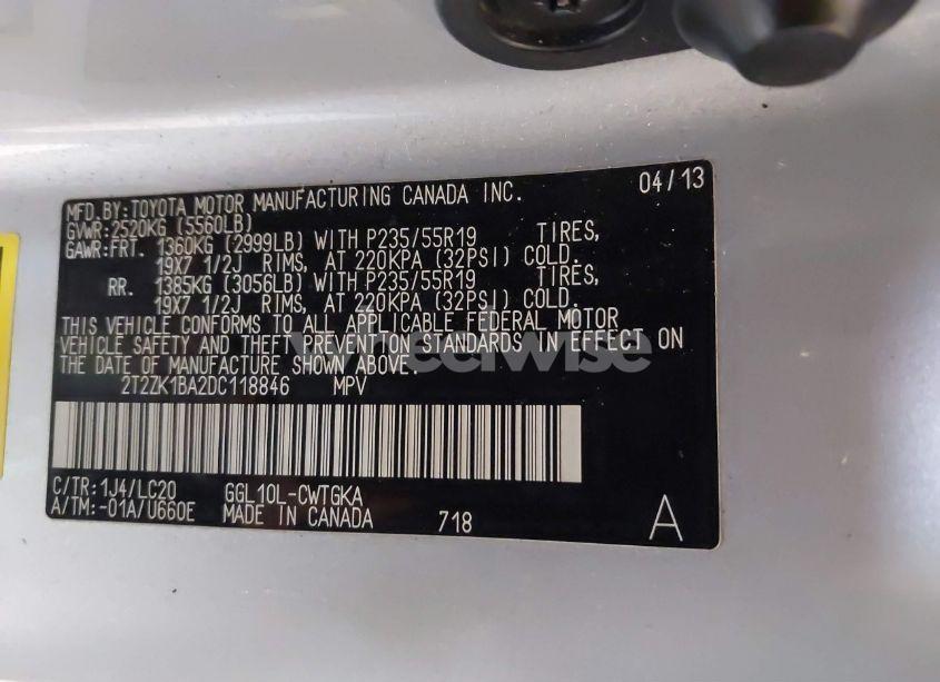 Photo 9 of 2013 Lexus Rx 350 (VIN 2T2ZK1BA2DC118846)