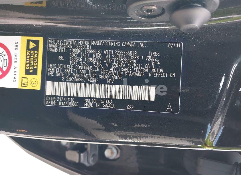 Photo 9 of 2014 Lexus Rx 350 (VIN 2T2ZK1BA2EC146342)
