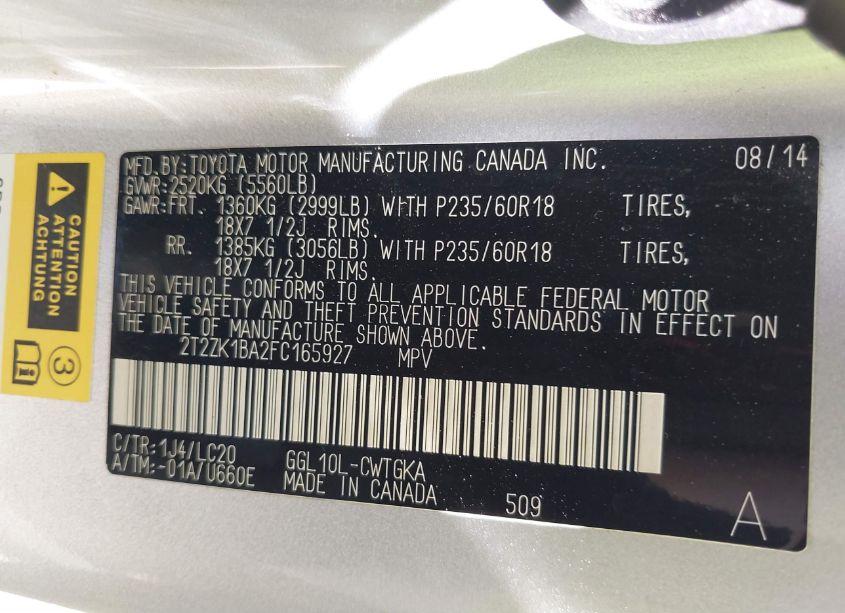 Photo 9 of 2015 Lexus Rx 350 (VIN 2T2ZK1BA2FC165927)