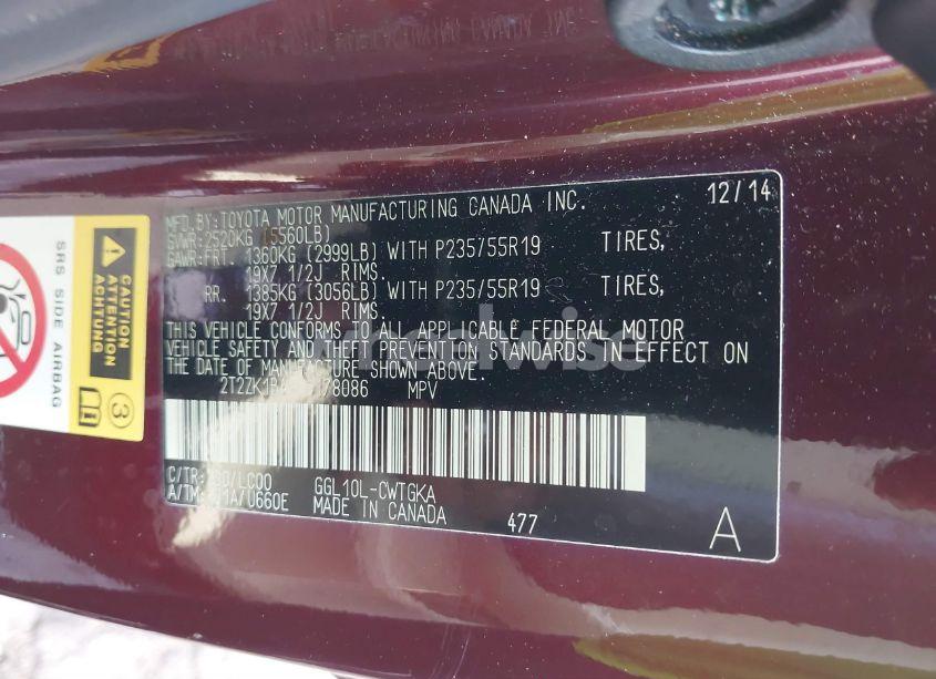 Photo 9 of 2015 Lexus Rx 350 (VIN 2T2ZK1BA3FC178086)