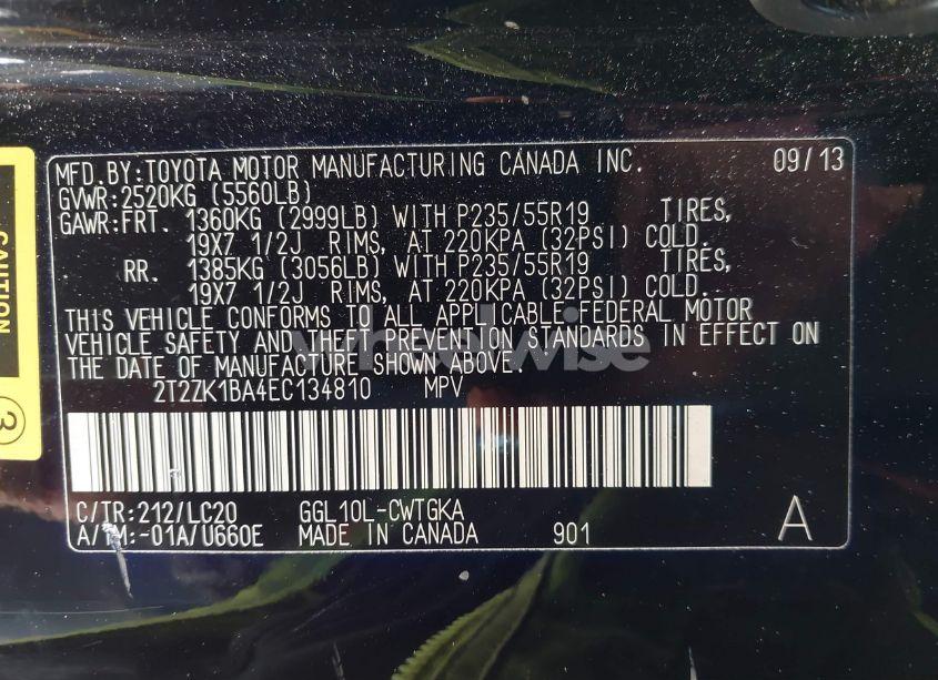 Photo 9 of 2014 Lexus Rx 350 (VIN 2T2ZK1BA4EC134810)