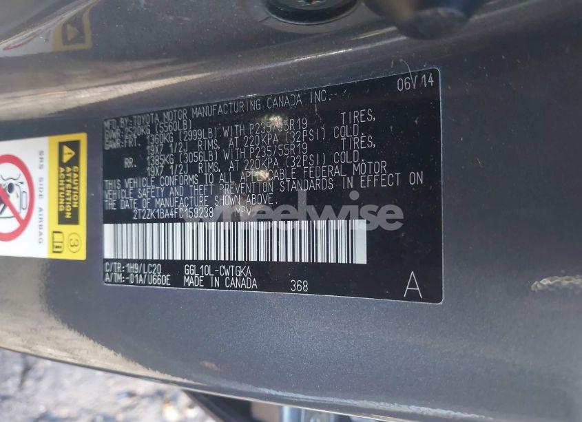 Photo 9 of 2015 Lexus Rx 350 (VIN 2T2ZK1BA4FC159238)