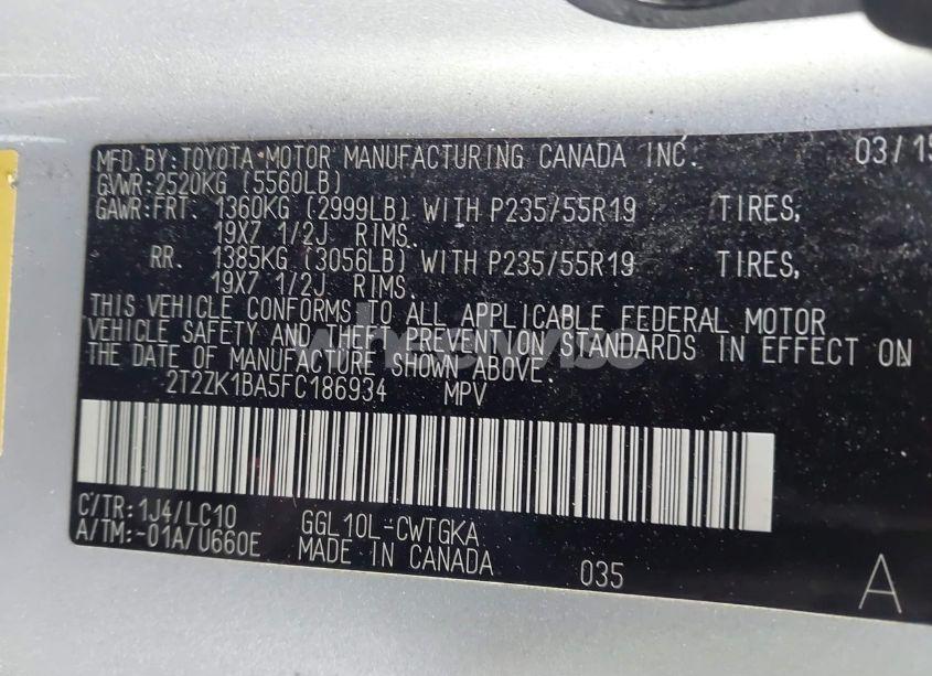 Photo 9 of 2015 Lexus Rx 350 (VIN 2T2ZK1BA5FC186934)