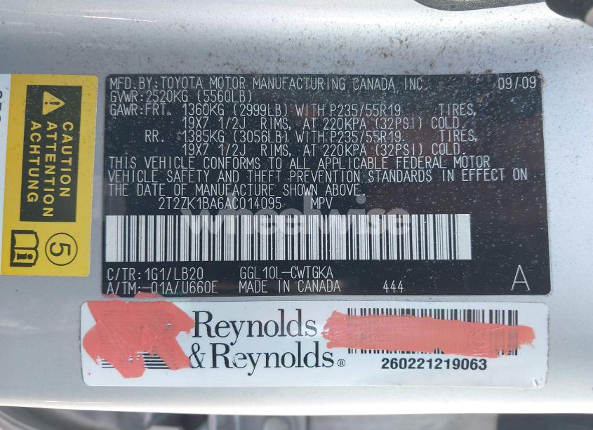 Photo 9 of 2010 Lexus Rx 350 (VIN 2T2ZK1BA6AC014095)