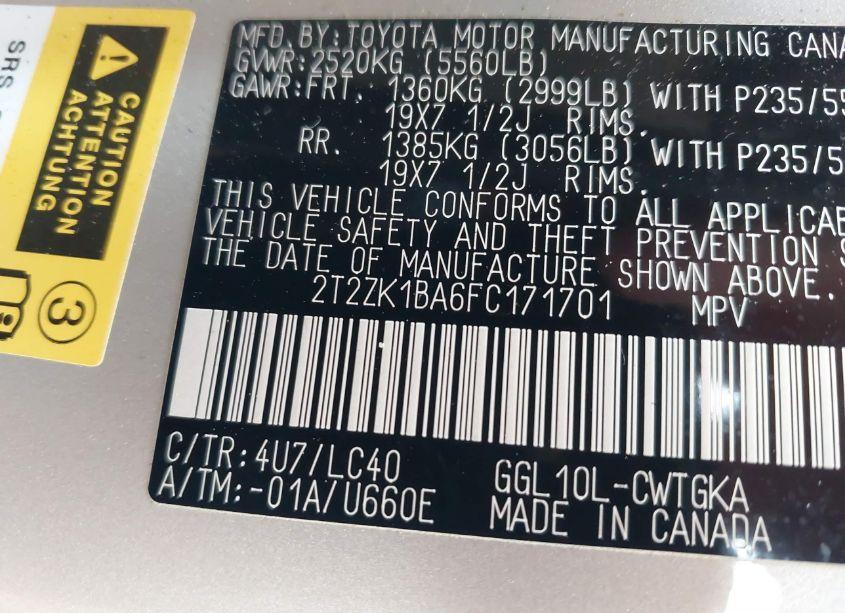 Photo 9 of 2015 Lexus Rx 350 (VIN 2T2ZK1BA6FC171701)