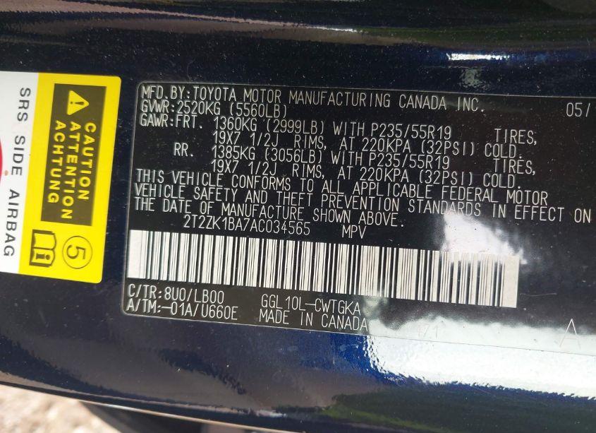 Photo 9 of 2010 Lexus Rx 350 (VIN 2T2ZK1BA7AC034565)