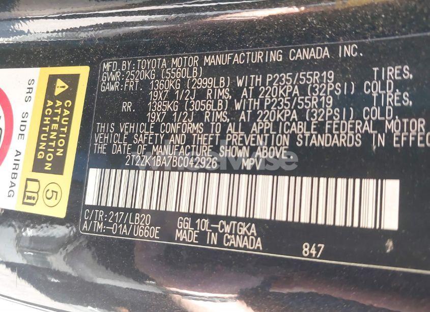 Photo 9 of 2011 Lexus Rx 350 (VIN 2T2ZK1BA7BC042926)