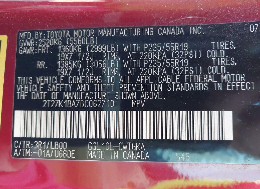 Photo 9 of 2011 Lexus Rx 350 (VIN 2T2ZK1BA7BC062710)