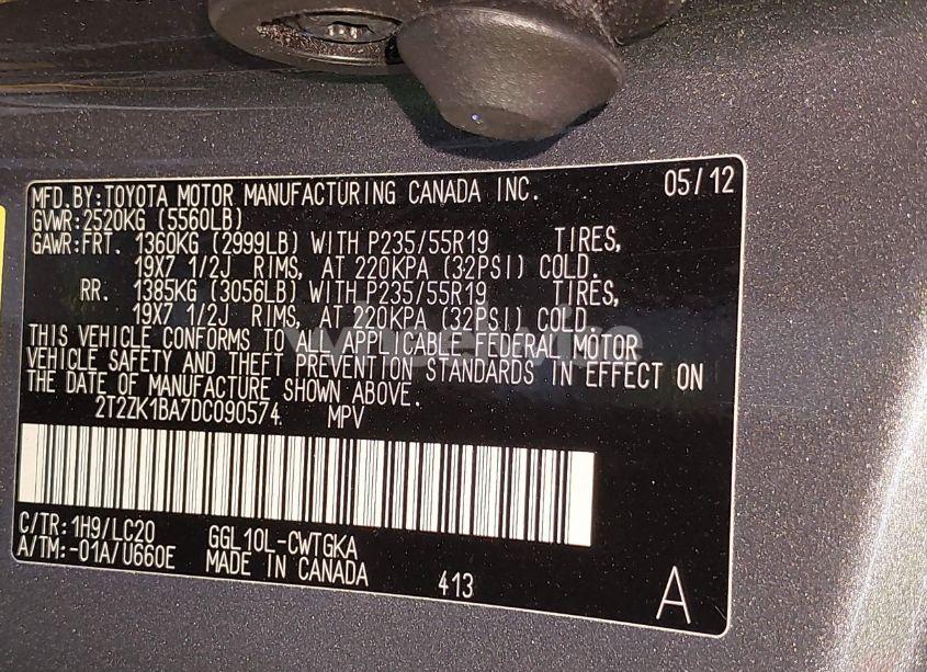 Photo 9 of 2013 Lexus Rx 350 (VIN 2T2ZK1BA7DC090574)