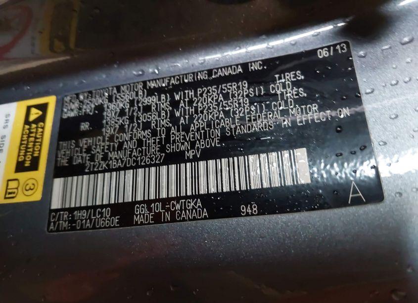 Photo 9 of 2013 Lexus Rx 350 (VIN 2T2ZK1BA7DC126327)