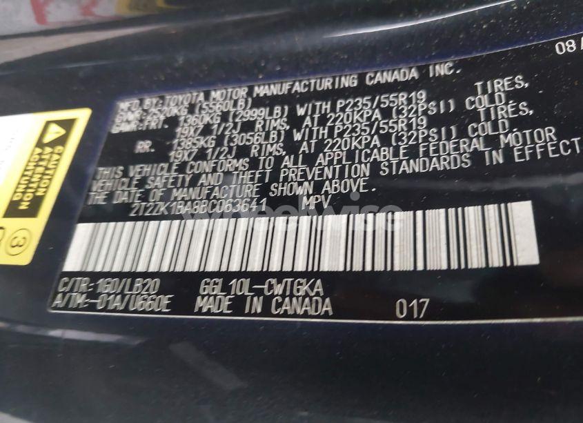 Photo 9 of 2011 Lexus Rx 350 (VIN 2T2ZK1BA8BC063641)