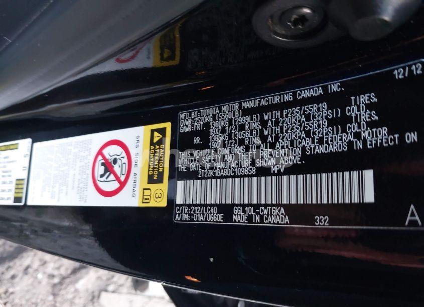 Photo 9 of 2013 Lexus Rx 350 (VIN 2T2ZK1BA8DC109858)