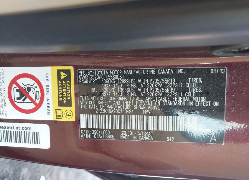 Photo 9 of 2013 Lexus Rx 350 (VIN 2T2ZK1BA9DC110484)