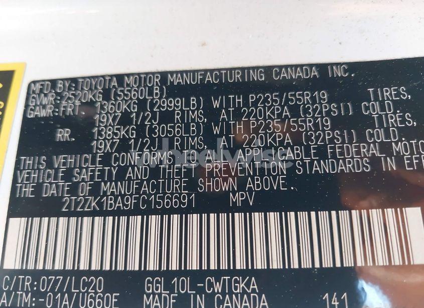 Photo 9 of 2015 Lexus Rx 350 (VIN 2T2ZK1BA9FC156691)