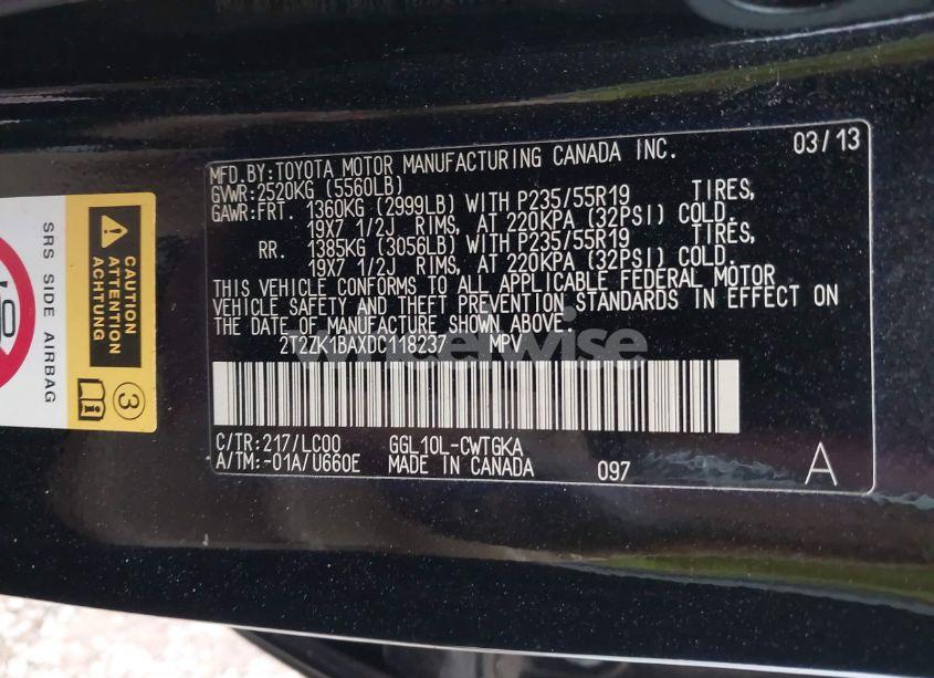 Photo 9 of 2013 Lexus Rx 350 (VIN 2T2ZK1BAXDC118237)