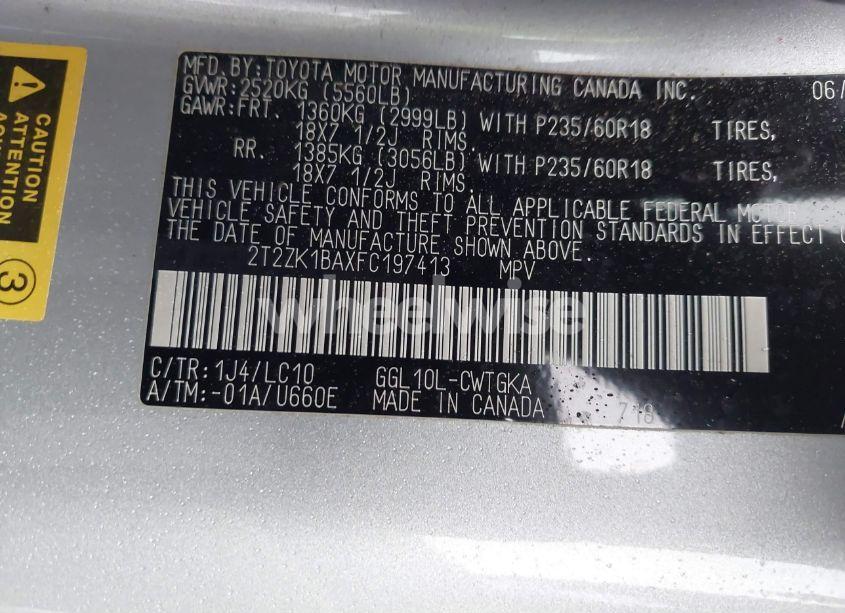 Photo 9 of 2015 Lexus Rx 350 (VIN 2T2ZK1BAXFC197413)