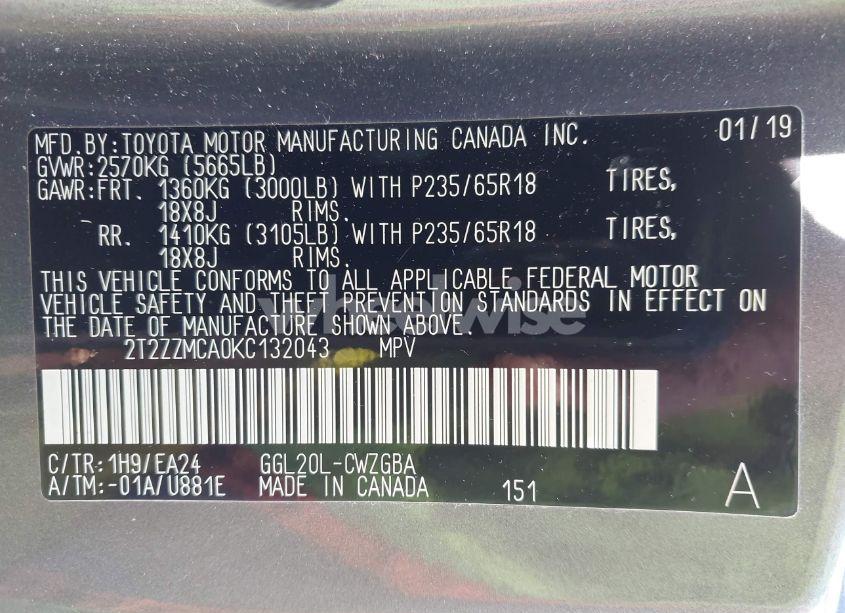 Photo 9 of 2019 Lexus Rx 350 (VIN 2T2ZZMCA0KC132043)