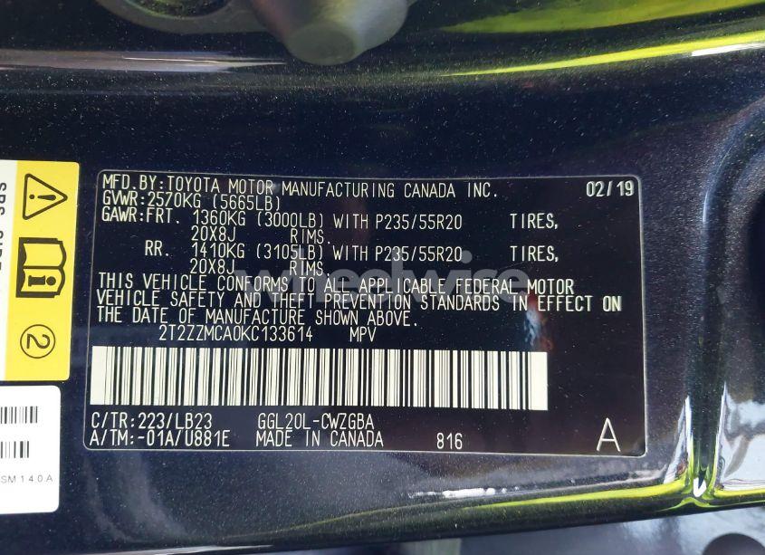 Photo 9 of 2019 Lexus Rx 350 (VIN 2T2ZZMCA0KC133614)