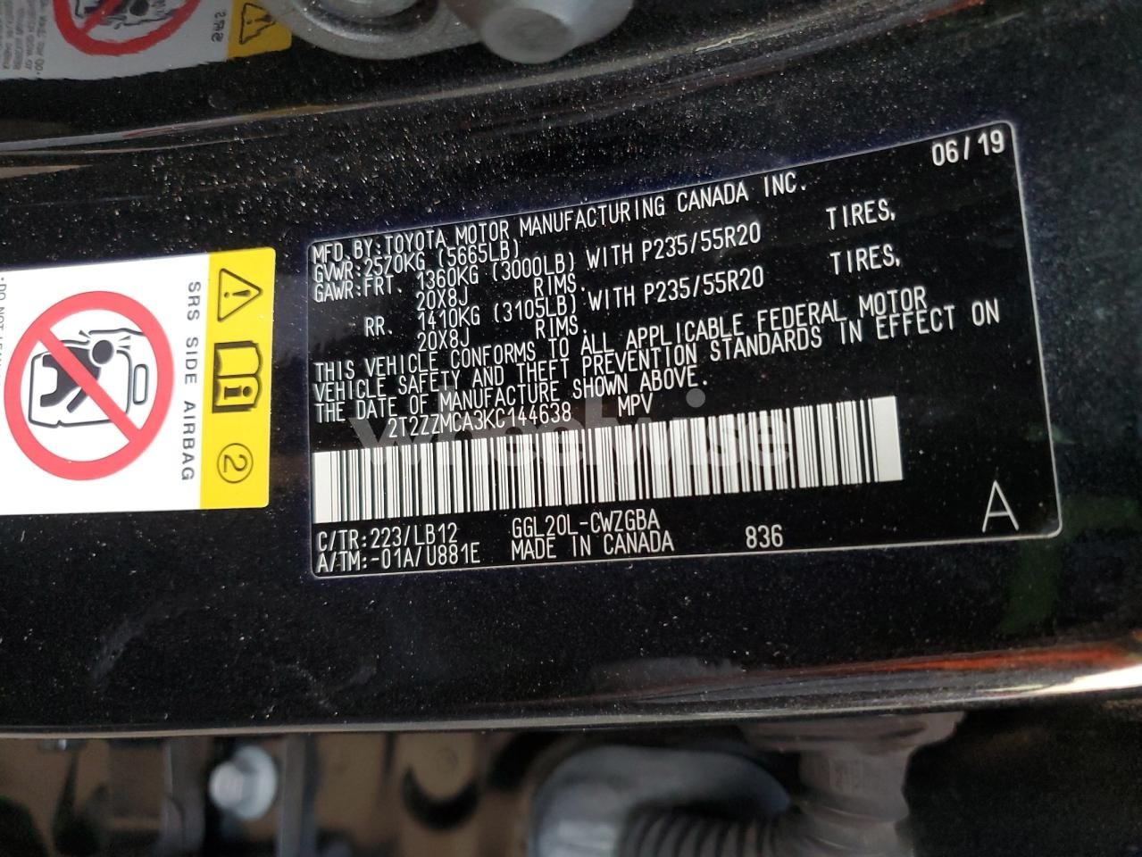 Photo 13 of 2019 LEXUS RX 350 BASE (VIN 2T2ZZMCA3KC144638)