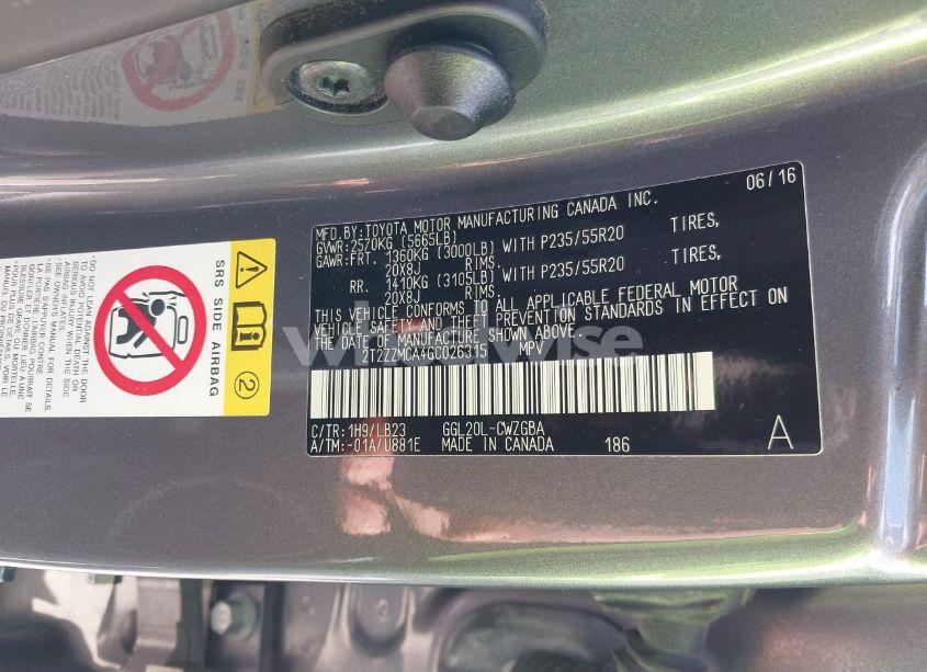 Photo 7 of 2016 Lexus Rx 350 (VIN 2T2ZZMCA4GC026315)