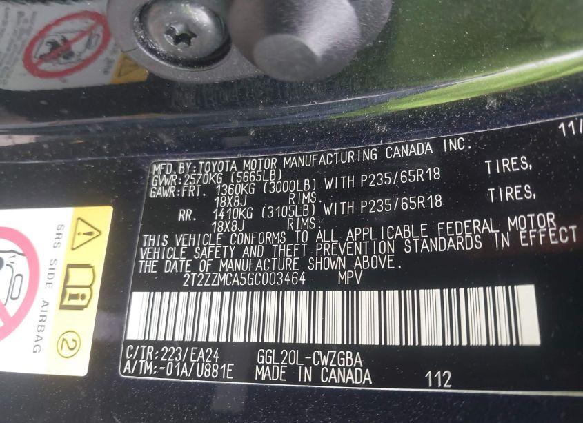 Photo 9 of 2016 Lexus Rx 350 (VIN 2T2ZZMCA5GC003464)