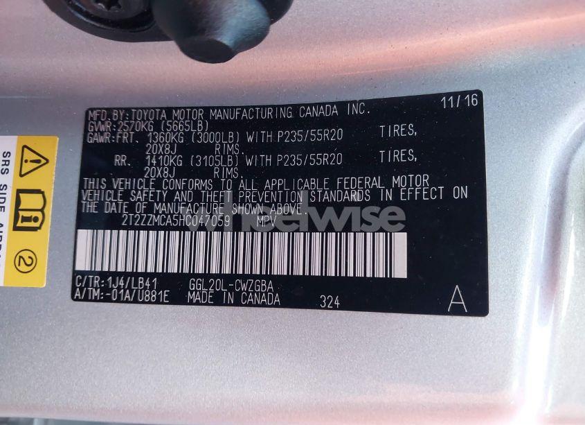 Photo 9 of 2017 Lexus Rx 350 (VIN 2T2ZZMCA5HC047059)