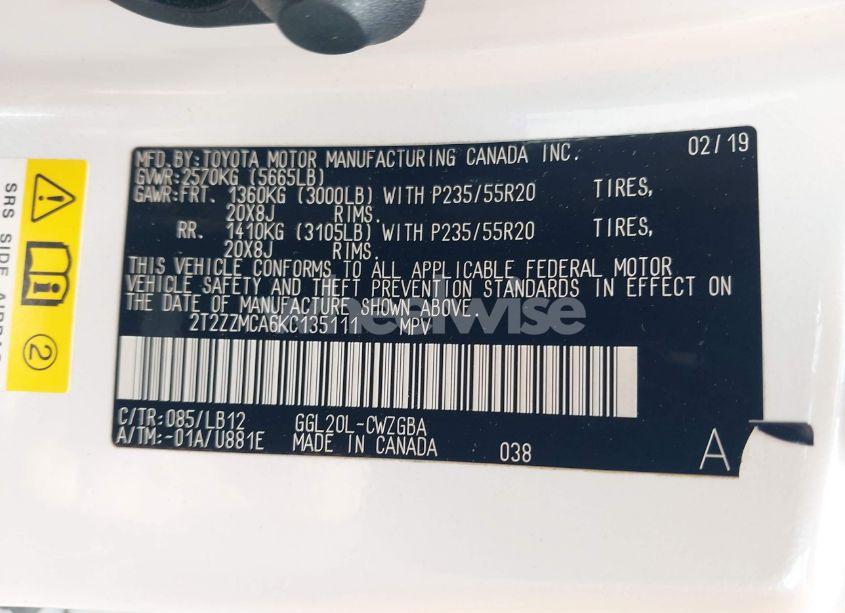 Photo 9 of 2019 Lexus Rx 350 (VIN 2T2ZZMCA6KC135111)