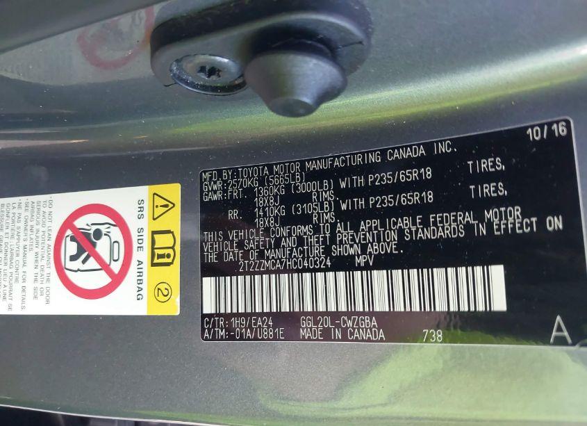 Photo 9 of 2017 Lexus Rx 350 (VIN 2T2ZZMCA7HC040324)